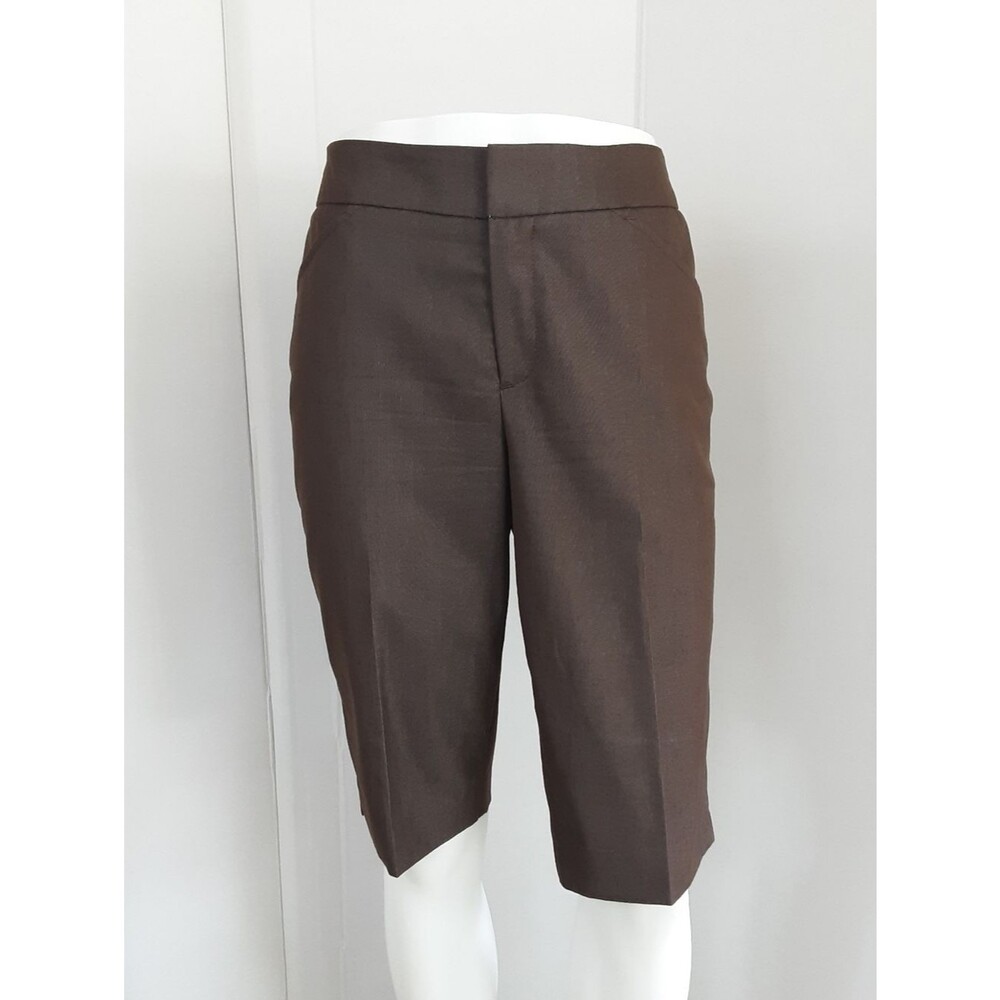 Peace of Cloth Brown Tailored Stretch Dressy Bermuda Shorts Sz 6